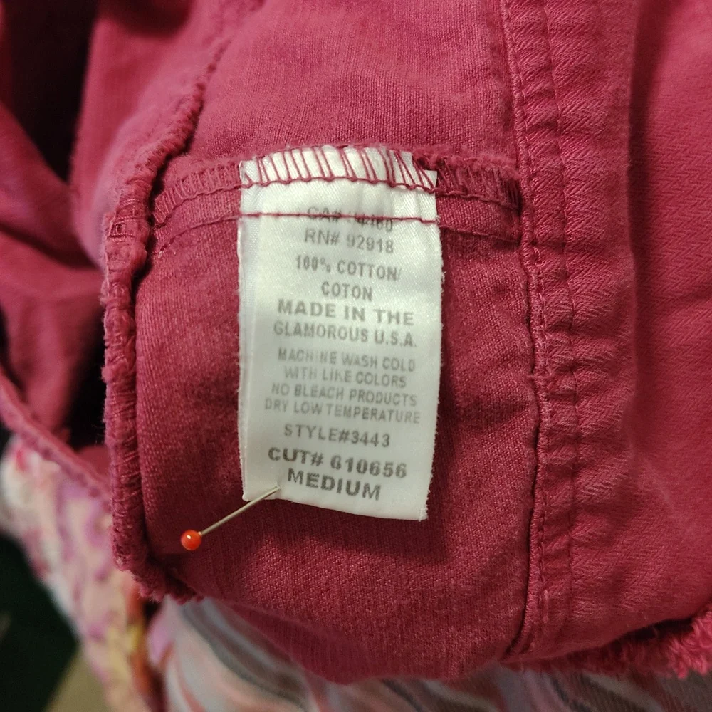 Size Medium Juicy Couture Jeans Burgundy Ruffled Mini Skirt - Picture 6 of 7